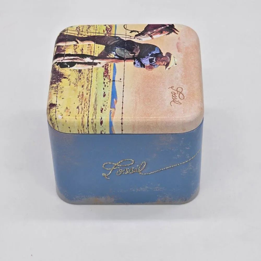 2011 Fossil Watch Box ONLY Western Cowboy Ranch Theme - Picture 4 of 6